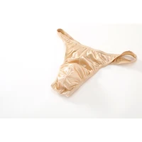 Sous-vêtements Sexy pour hommes, Lingerie Gay, string Sissy, respirant, dos en T, taille basse, Satin soyeux, solide, SMLXL2XL3XL 4