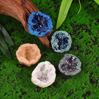 Nature Agate Geode Stone Irregular Colourful Electroplating Druzy Cluster Rocks Mineral Specimen Home Decor 1