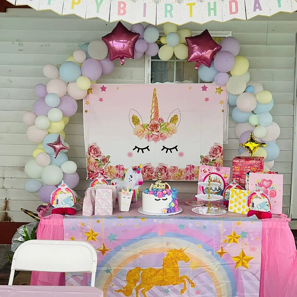 Palloncini Unicorno 3D Per Compleanno Bambina - Decorazioni In Alluminio Con Unicorno - Foglio Metallico Riutilizzabile
