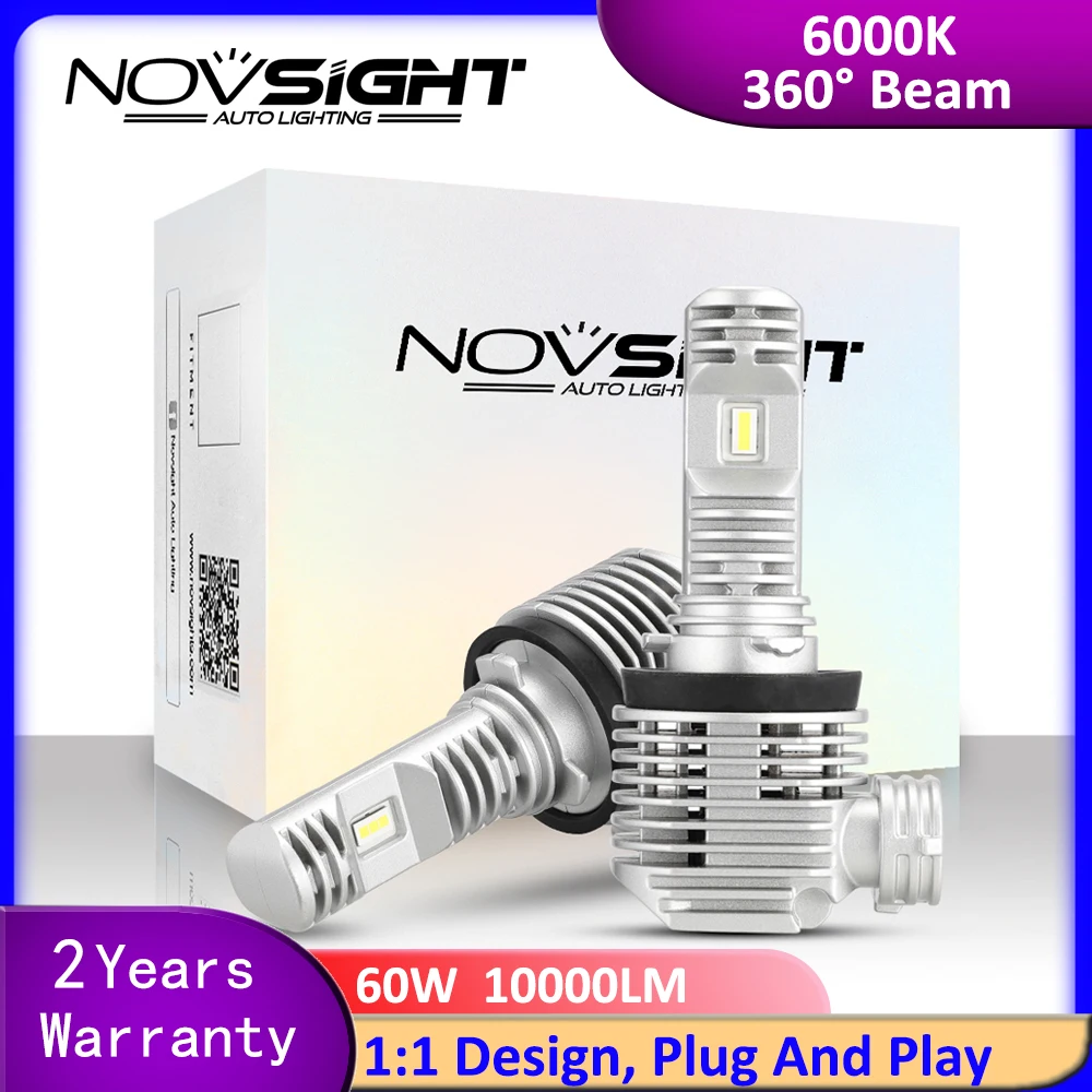 NOVSIGHT H11 Светодиодный фонарь для автомобиля H4 H7 H8 H9 1:1 Мини Размер Plug and Play 12000LM 9005 HB3