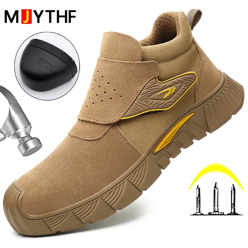 

Men Anti Scald Welding Shoes Anti-smash Anti Puncture Safety Shoes Work Sneakers Steel Toe Shoes Protective Boots Indestructible