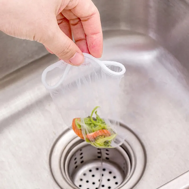 30pcs Kitchen Drain Residue Filter Garbage Bag Anti-Clogging Water Bag Sink Garbage Filter Mesh Pots Sewer Vegetables Strainers