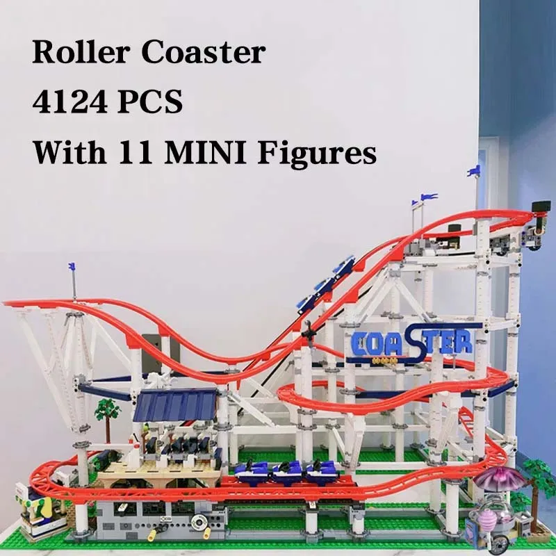 

4619PCS With Motor Big Roller Coaster Compatible 15039 18003 15039 Building Blocks Bricks 10261 Birthday Christmas Toy Gift