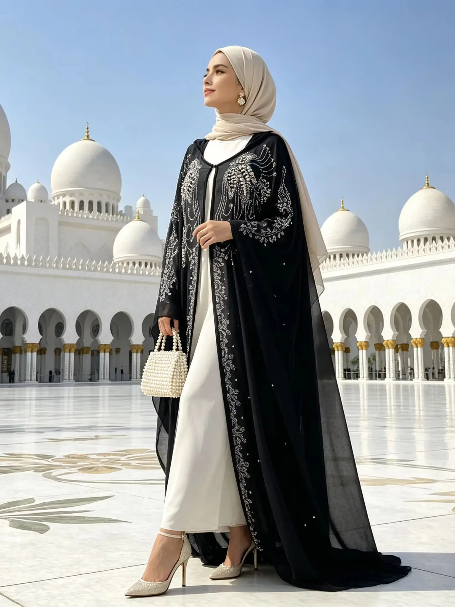 افضل قماش عبايه بتصميم كيمونو أنيق ومحتشم للنساء