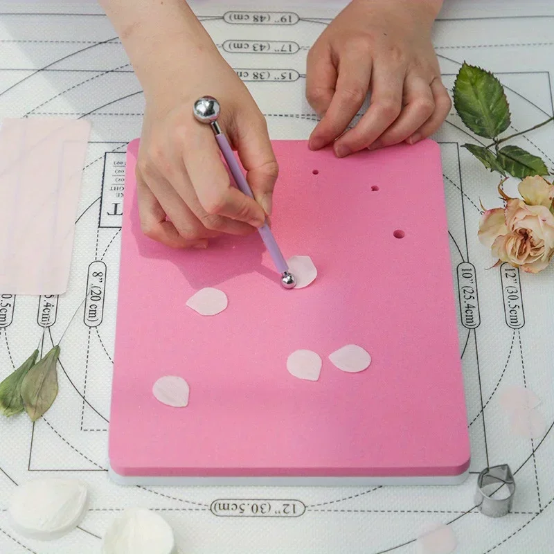 Sponge Mat Fondant Manual Simulation Flower Twist Fondant Clay Surface Plastic Universal Resilience PetalThin Curl Multi-purpose polymer clay tools,clay sculpting tools,clay craft tool