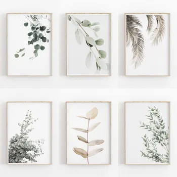 Minimalist Nordic Plant Canvas Art Prints