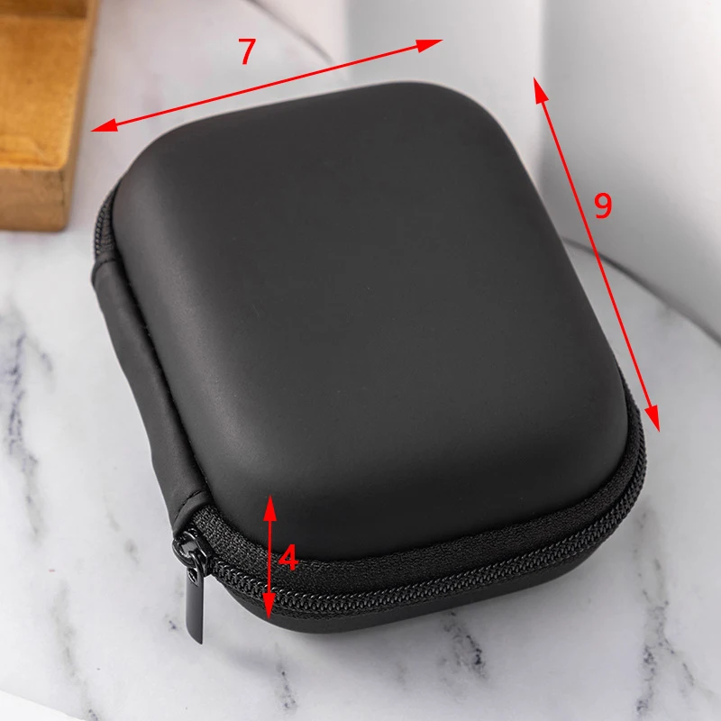 Compact Hard Shell Digital Gadgets Organizer - Premium Leather Storage Case for Earphones, Chargers, and Accessories