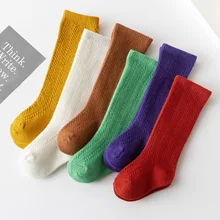 

New Summer Baby Girl Socks Mesh Thin Long Knee High Sock Cotton Newborn Socks for Girls Age for 0 to 24M