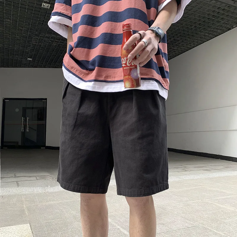 Lace Up Closure Shorts for Men Summer Work Loose Casual Shorts Retro Versatile Capris