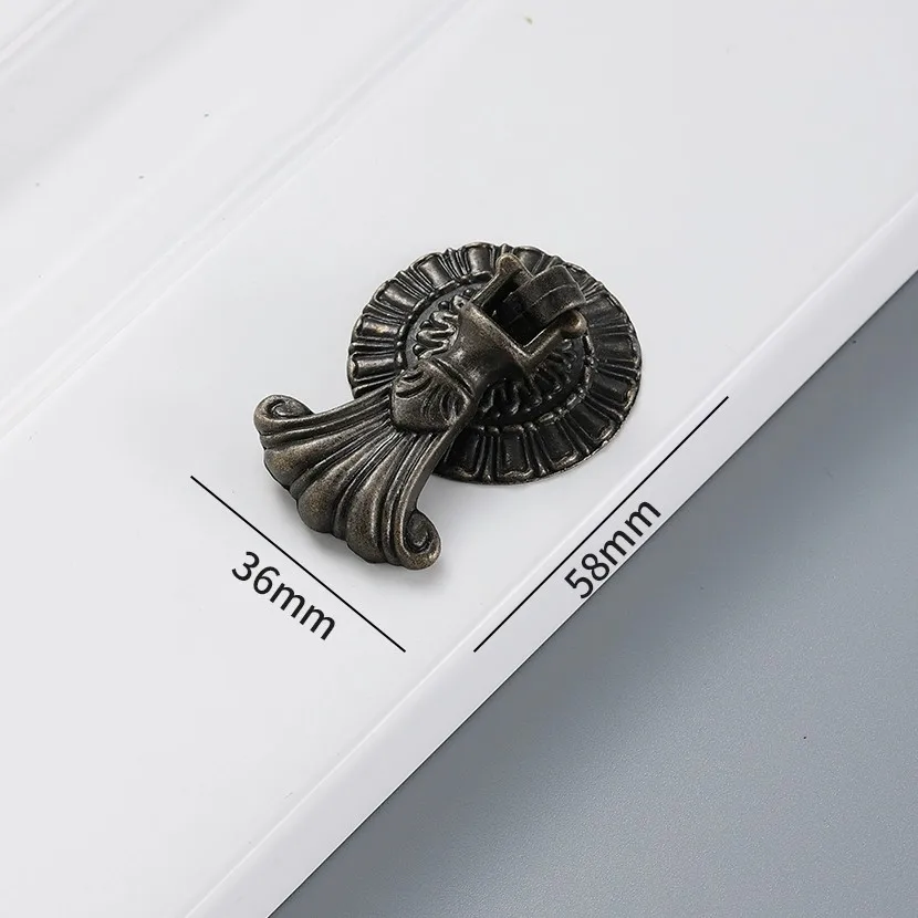 Furniture Handles Vintage Alloy Drawer Single Hole Handles Chinese Style