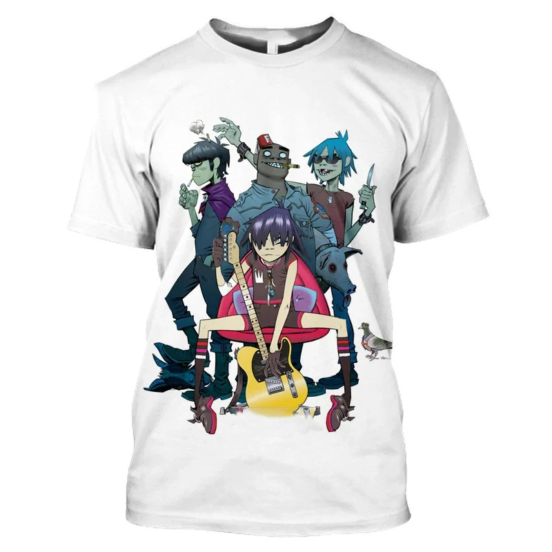 Gorillaz Group Circle Rise Maglietta