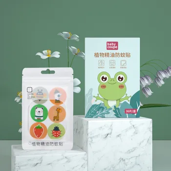 모기 패치 라운드 만화 모기 방지 구충제 패치 스티커 식물 에센셜 오일 유아 아기 키즈 여성 남성 야외