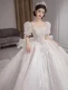 Luxury Wedding Dresses Shiny Big Beading Ball Gown With Long Train Bridal Dress Custom Made  Size Vestido De Noiva Customized 3