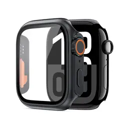 Premium Tempered Glass Screen Protector Case for Apple Watch with Ultra 3 PC Cover - Enhanced Durability & Protection (Black)