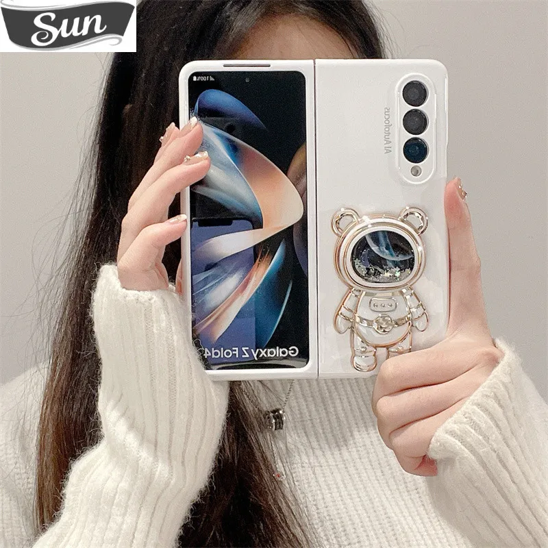 

Для Samsung Galaxy Z Fold 5 4 3 2 fold4 Женская модная Милая подставка для космоса астронавта матовый чехол для телефона