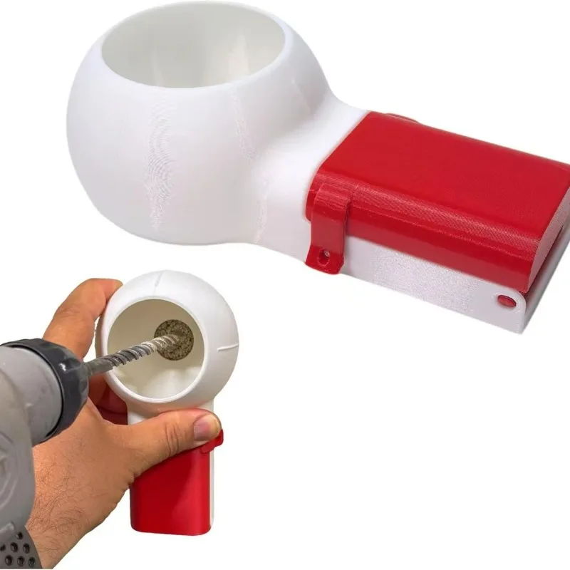 Reusable Drill Dust Collector Box - Magnetic Chip Containment Case with Guide Sleeve for Clean Ceiling / Wall  Drilling