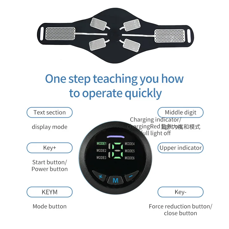ABS Muscle Training EMS Trainer Muscle Stimulator Fitness Toning ​Belt Gym Workout Waist Leg Arm Loss Weight Machine Men Women