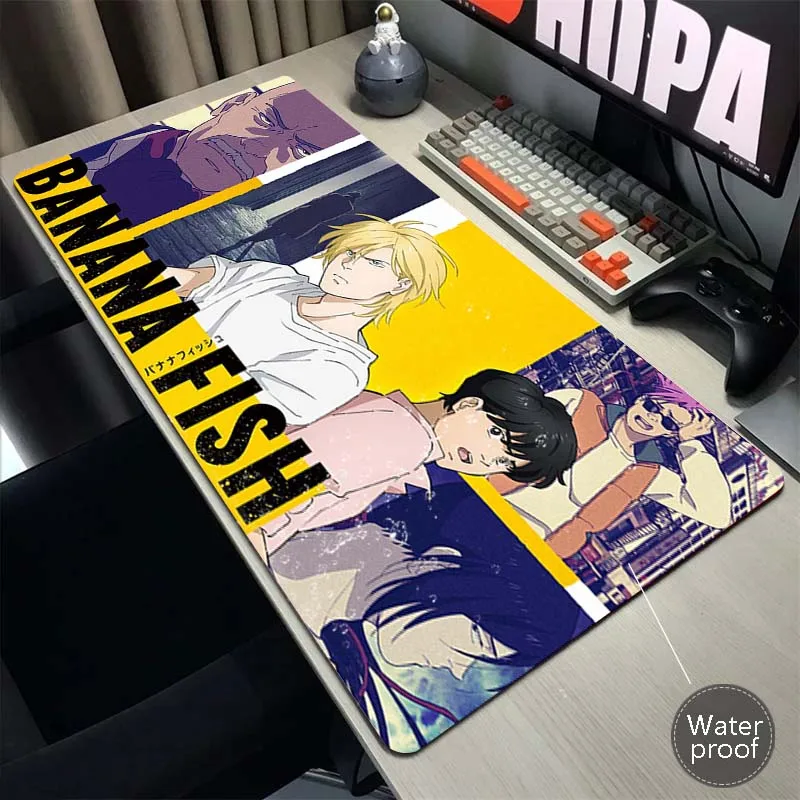 

Banana Fish Mouse Mat Office Computer Mouse Pad Waterproof Table Carpet Gaming Speed Keyboard Pad Laptop Desk Mat Gamer Mousepad