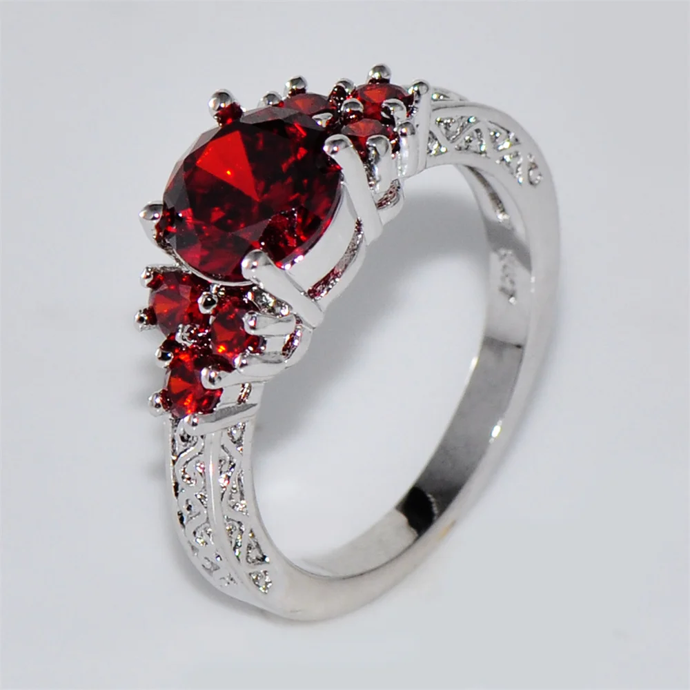 Splendent White Zircon Engagement Ring Luxury Crystal Round Stone Rings For Women Men Silver Color Wedding Bands Stylish Jewelry