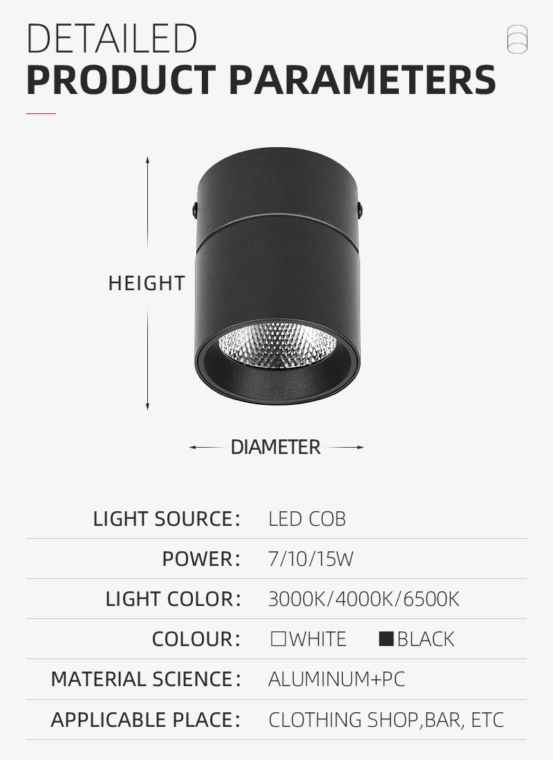 Led Downlight Room Decor Spot Down Spotlight 220V Surface Mounted Lamp Home Appliance For Indoor Lustre Ceiling Light Fixtures