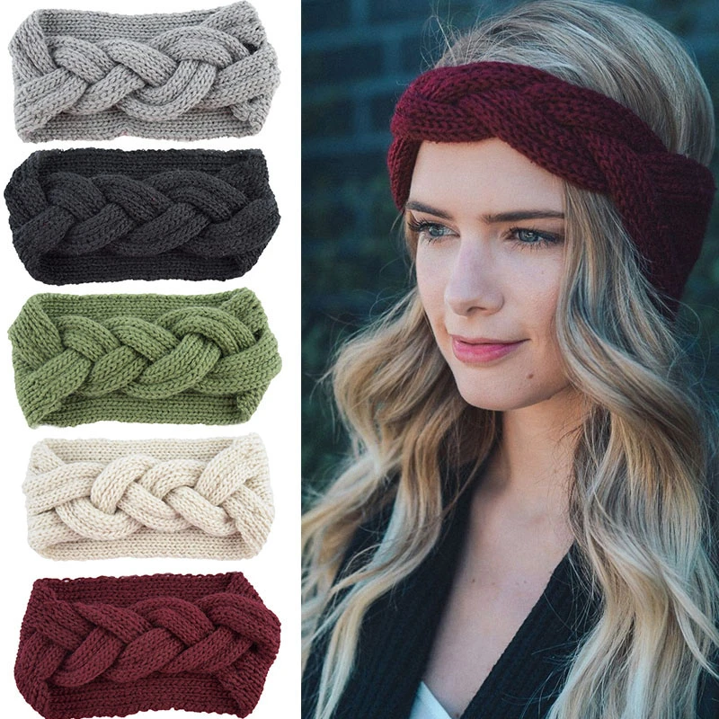 

New 2020 Headbands For Women Winter Wide Bands Cross Knitting Wool Turban Fashion Hair Accessories Girls Sports Bandana Headwear