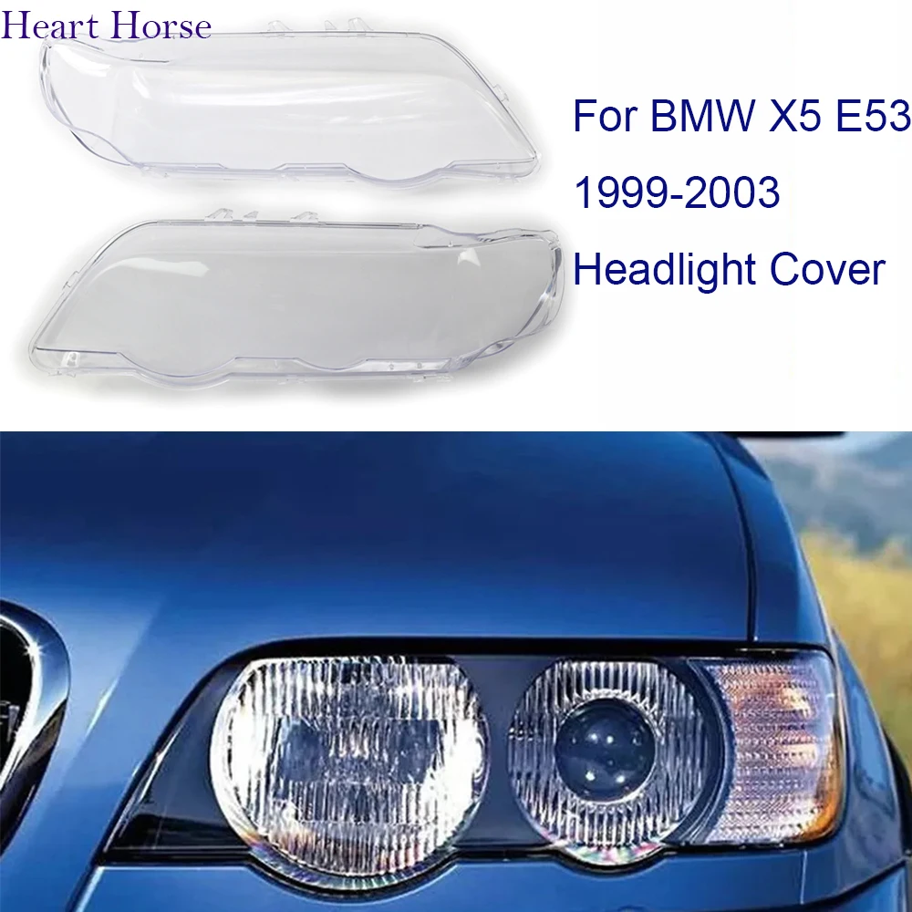 Headlight Headlamp For BMW X5 E53 1999 2003 Car Clear Lens Head Light Lamp Lampshade Glass Shell