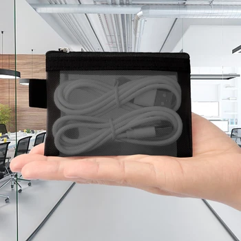 Borse portaoggetti per carte in rete di Nylon Mini porta carte di credito ID Bus con griglia trasparente custodia con cerniera da viaggio piccolo portamonete 1