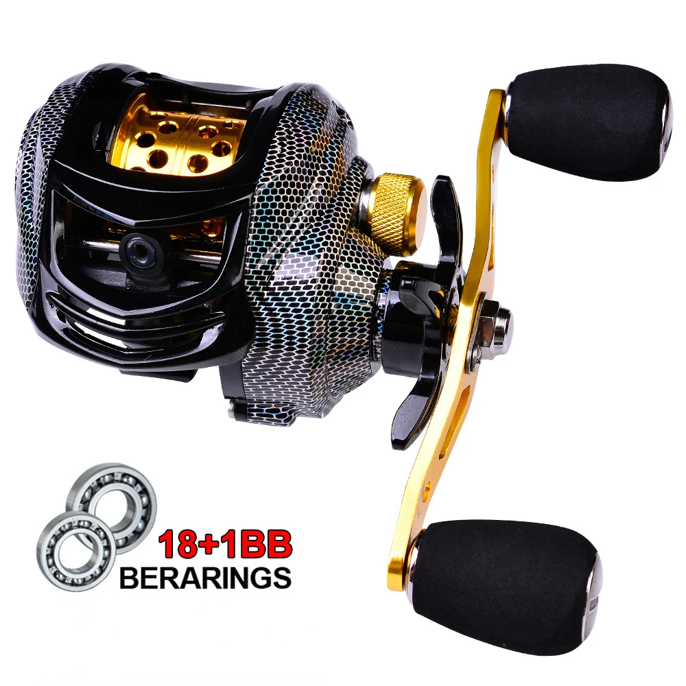 

18+1BB Bearing Fishing Baitcasting Reels High-speed 7:2:1 Ratio Ultra Light Carp Fishing Wheel Saltwater Magnetic Brake System
