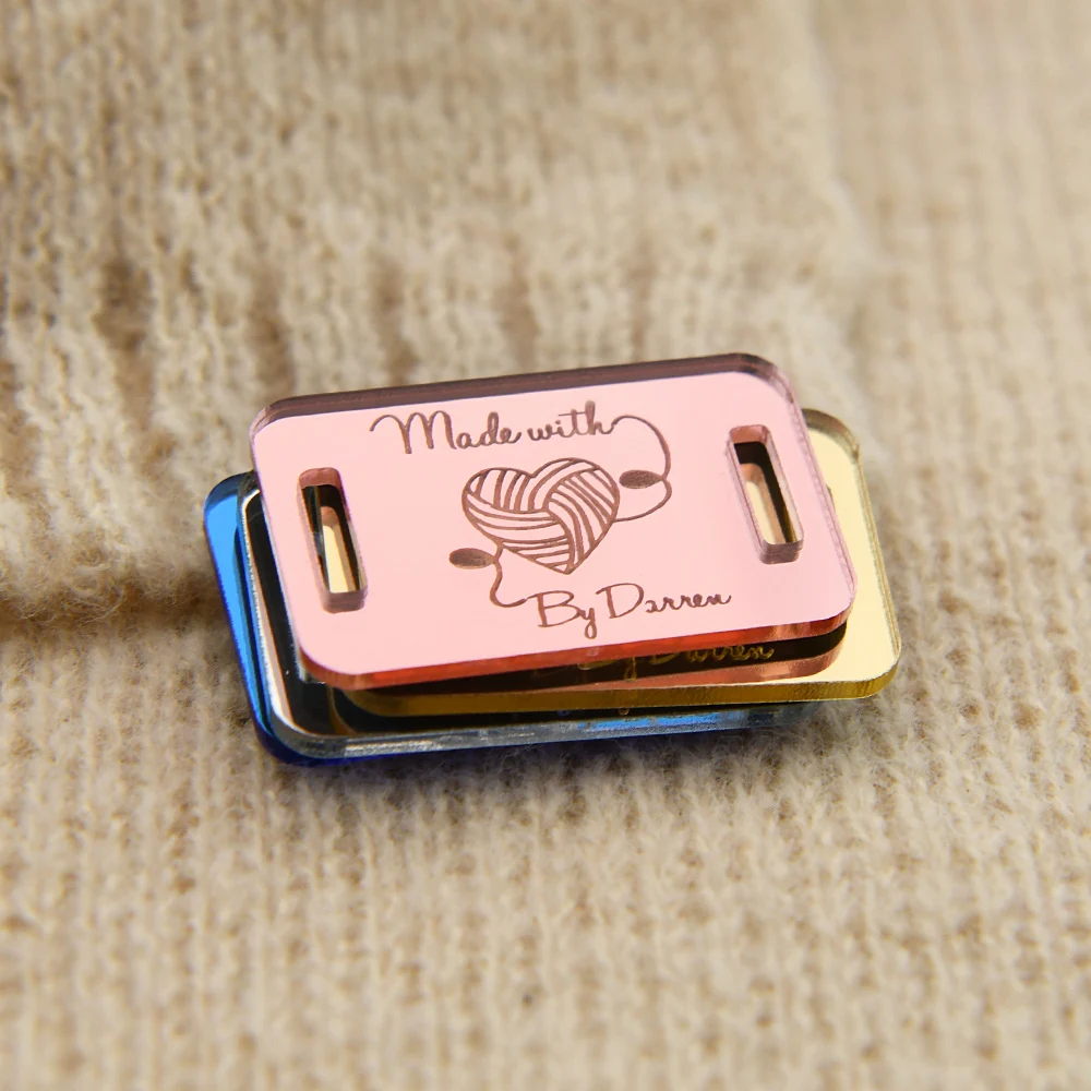 맞춤형 아크릴 거울 태그 레이저 각인 0.75x1.18(50개입) DIY 공예 의류 모자 홈데코 맞춤 로고 텍스트 선물