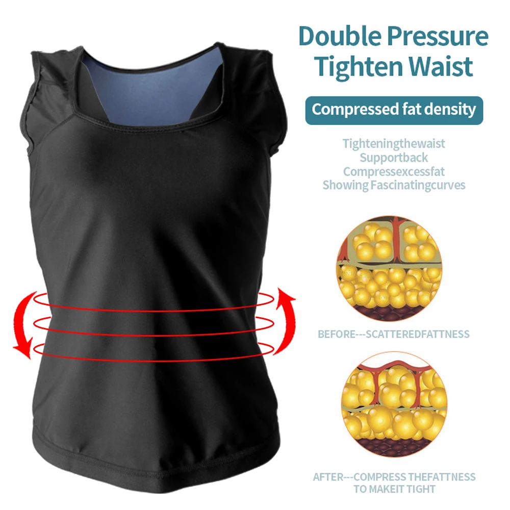 VIP LINK Sauna Sweat Vest Women Polymer Waist Trainer Slimming Underwear Weight Loss Shapewear Tummy Slimming Sheath