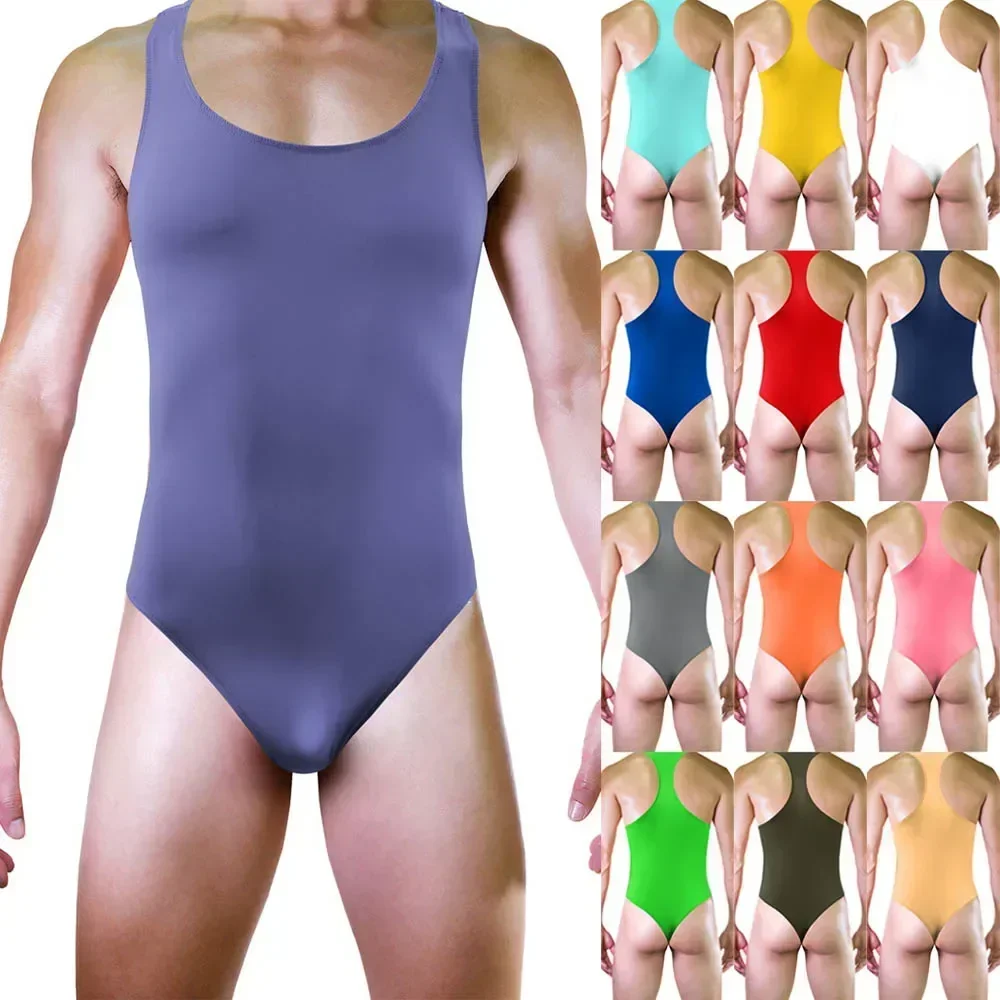 Mens Ice Silk Backless Singlet Jockstrap Bulge Thong Bodysuit Underwear Beach Bathing Suit Swimwear Fitness Running Jumpsuits men bodysuits