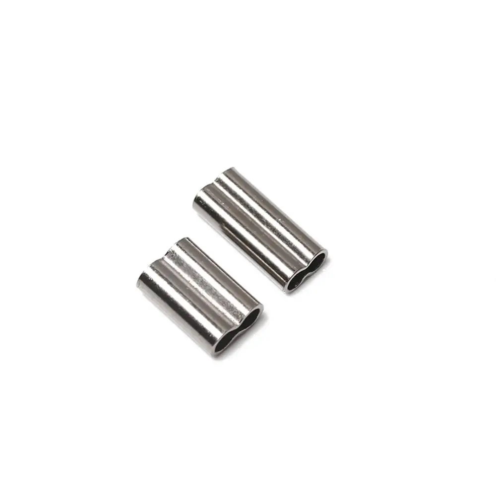 100 stücke Hohe Qualität Edelstahl Angeln Draht Rohr Tragbare Ovale Linie Crimpen Ärmeln Tragbare 8/10mm Doppel kupfer Rohr – Detail 8