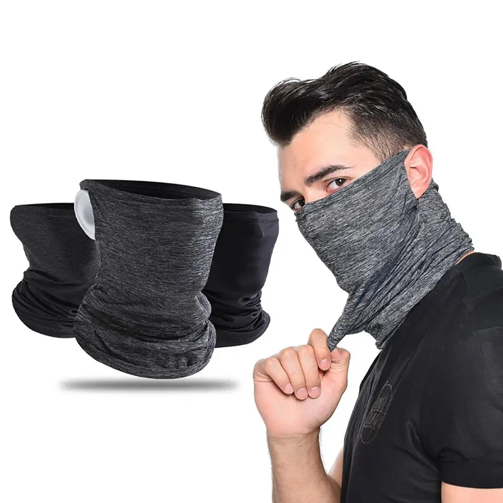 Ice Silk Face Mask Cover Neck Gaiter Breathable Wind Resistant Sun-protection Hang Ear Face Scarf Bandana