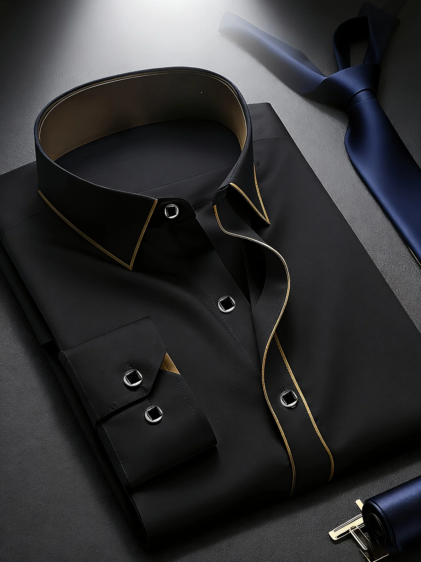 2025 جديد الرجال المرقعة قميص الموضة الفاخرة طويلة الأكمام الذكية عادية أربعة الموسم سهرة رجل مايكرو مطاطا القمصان