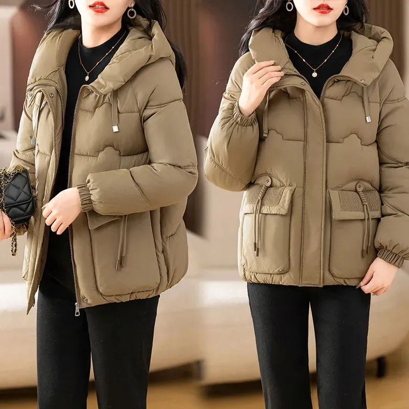 Doudoune Parka Femme Oversize - Beige Avec Capuche - Chaud Et Confortable Pour L'hiver