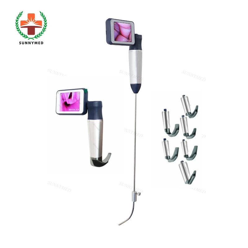 

P020N Portable Reusable Flexible Glide Scope video laryngoscope adult and pediatric laryngoscope set with 6 blade for intubation