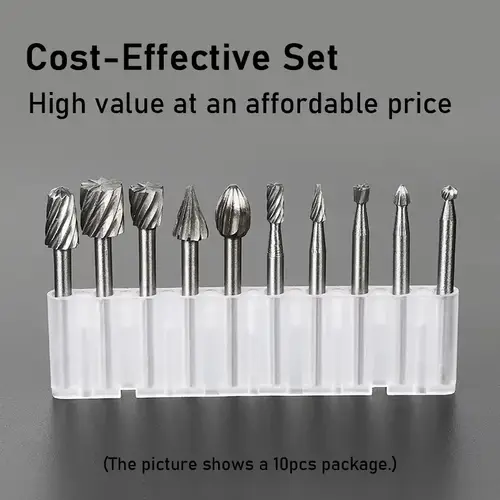 6pcs 10pcs/Set HSS Rotary Burr Mill Cutter Routing Router Bits Burr Rotary Tools Wordworking Tool Engraving Dremel Accessories - Image 5