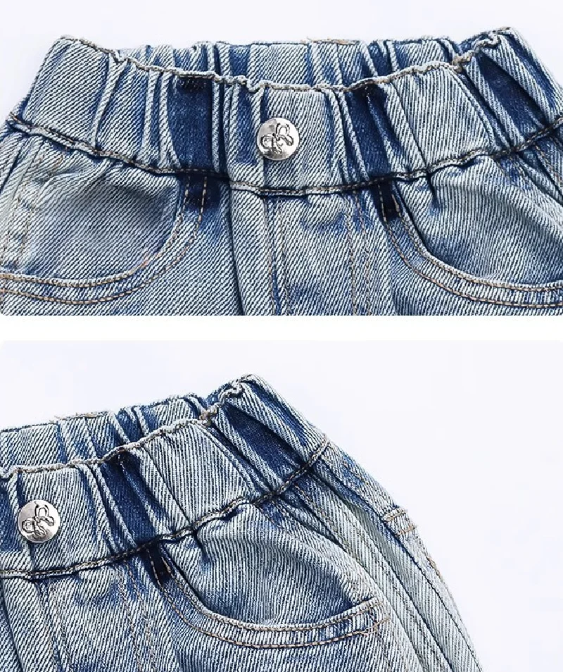 Mädchen-Jeans mit Schleifenmuster, neue BlingBling-Diamant-Jeans, Kinderkleidung, gerade, weit geschnittene Hosen, lockere Hosen, 2–8 Jahre – Detail 21