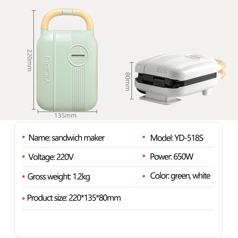 650W Electric Waffle Maker Sandwich Maker Machine Multi-bakers Toaster for Sandwiches takoyaki Pancake Sandwichera 220V 6