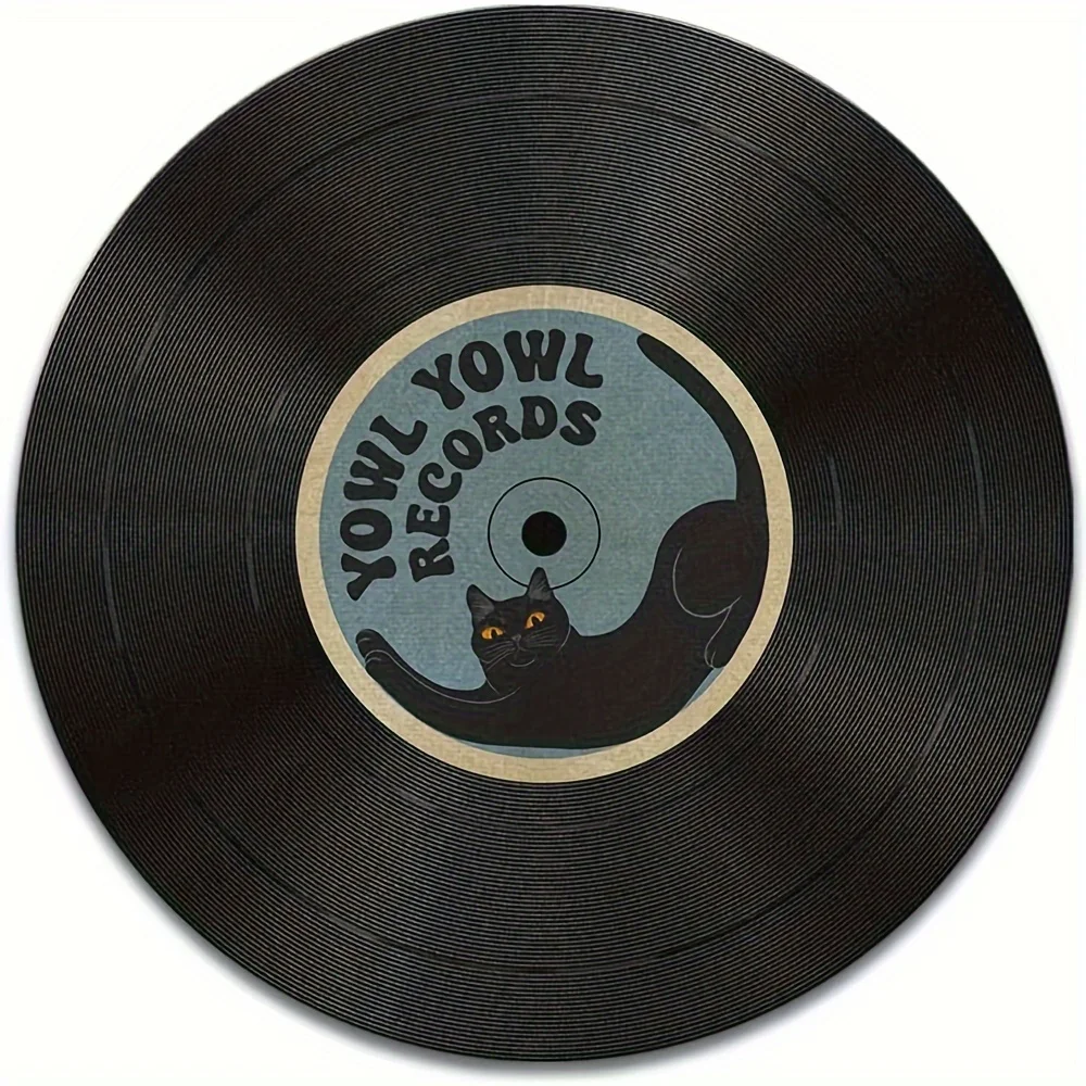 Retro Vinyl-Inspired Round Non-Slip Mouse Pad - Unique Desk Accessory and Office Decor