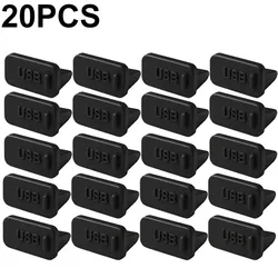 Silicone Dustproof USB - A Protective Caps - Anti - Dust Covers (20Pcs Black)