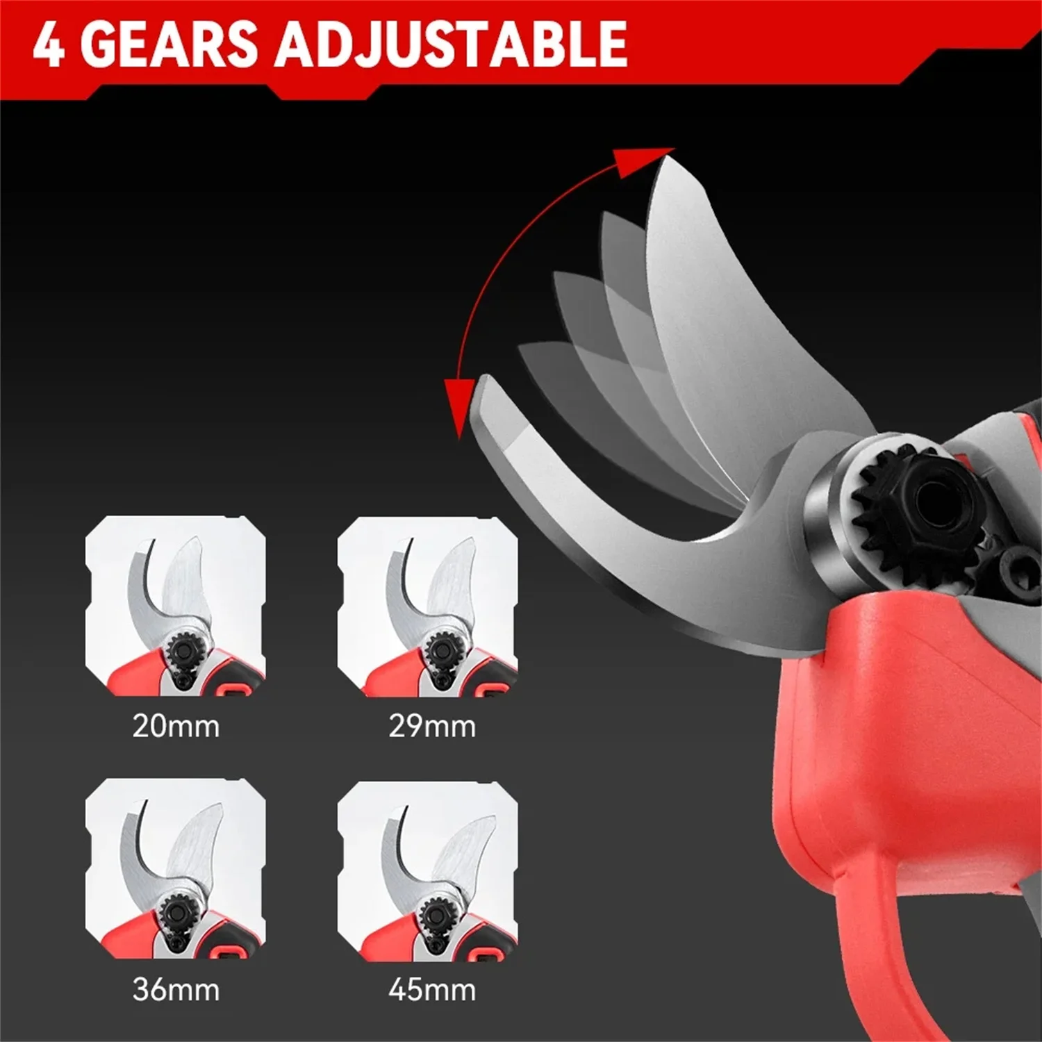 30mm 4Gears Brushless Electric Battery Pruner Pruning Shears Cordless Rechargeable Fruit Tree Pruning Shears For Makita 18V 4