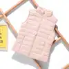 2021 New Lightweight Solid Color Women's Down Vest Short Vest Standing Collar Vest Lightweight 90% White Duck Down Coats Jacket 3