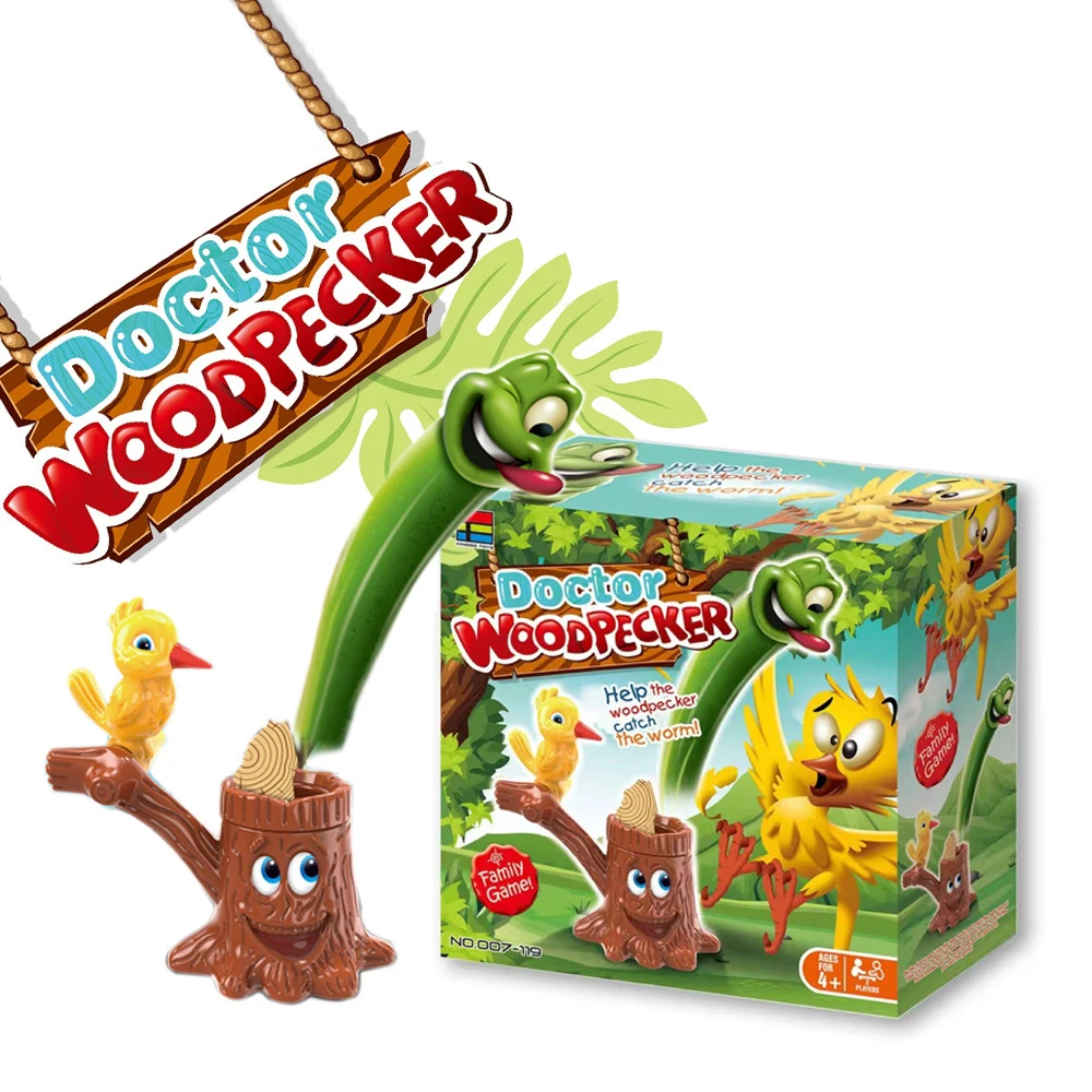 Children's desktop game puzzle woodpecker insect catching game parent-child multiplayer interactive toy Christmas Gift