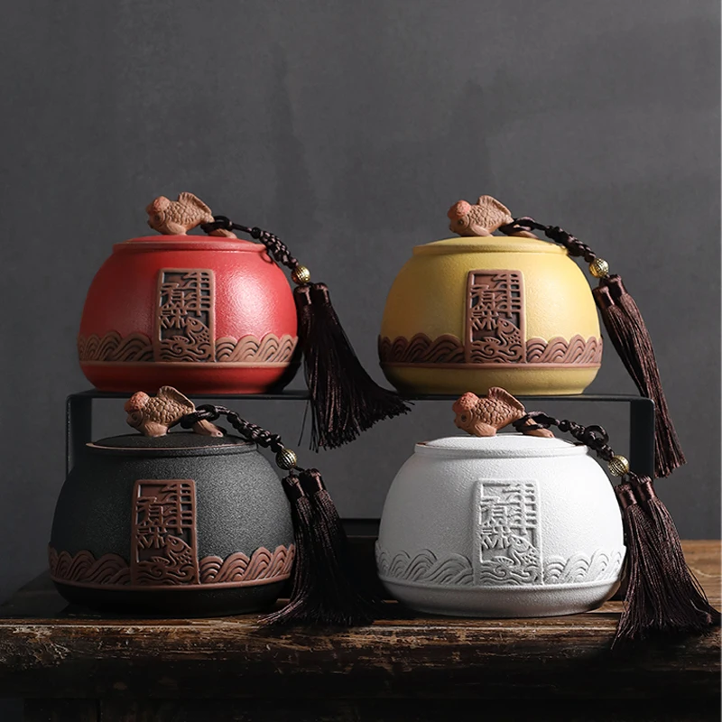 

Vintage Rough Pottery Tea Packaging Box Every Year There Is More Than One Ceramic Sealed Storage Tank Pu'er Tea Pot Tea Set