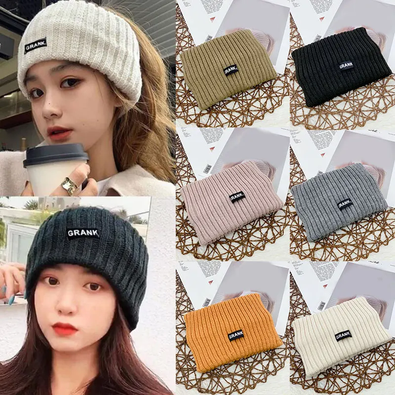 

Knitted Headband Headwear Warm Thicken Wide-brim Woolen Headband Hair Accessories Hair Band Hair Band Face Wash Sports Hair Band