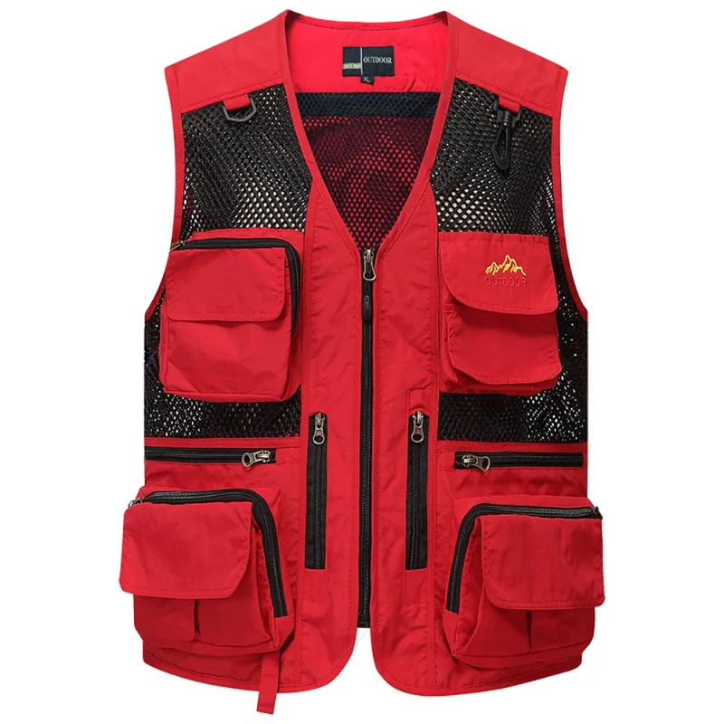 Mesh Breathable Detachable Fishing Vest Men's Multi Pocket Photographer Vest Travel Sleeveless