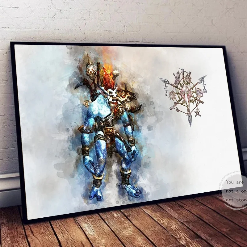 WatercolourStyleGameArtCanvasPostersLichKingVoljinWorldof