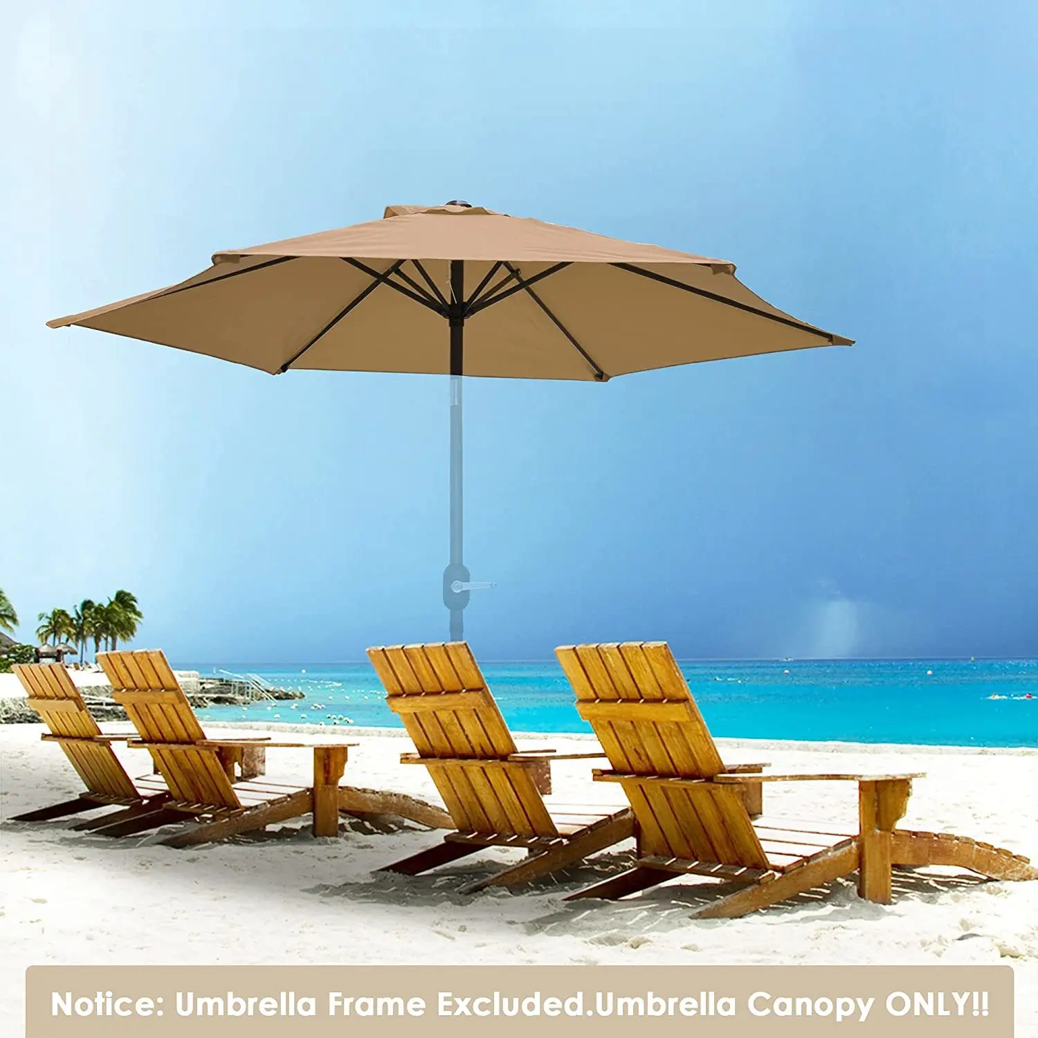 6/8 Ribs Patio Umbrella Replacement Canopy without Stand Outdoor Garden Patio Banana Umbrella Cover Waterproof Parasol Cover umbrella replacement cloth
