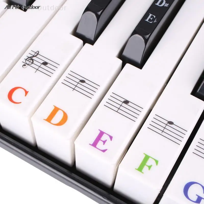 1Pc Multicolour Piano Stickers Keyboard Key Note Removable Piano Keyboard Note Labels Stickers for Kids Beginners